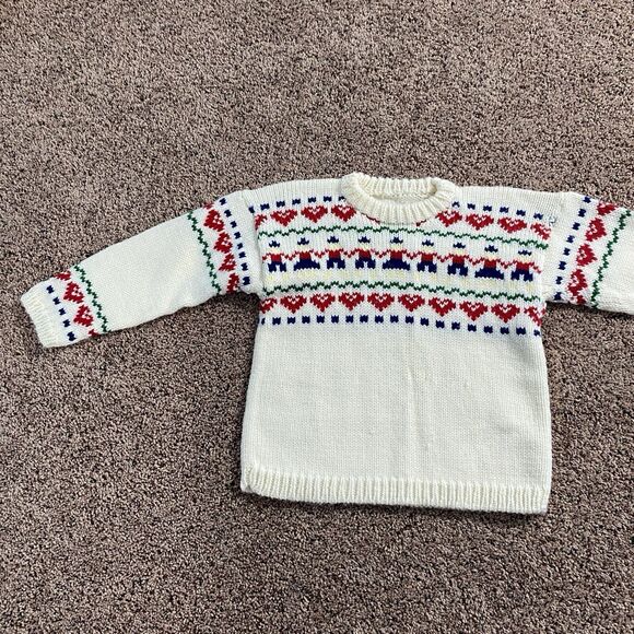 VTG Handmade Knit Toy Soldier Sweater Youth Size Small Unisex Crewneck Holiday - Picture 4 of 8